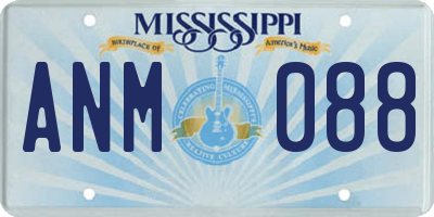 MS license plate ANM088