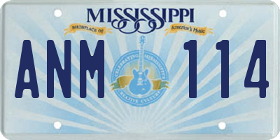 MS license plate ANM114