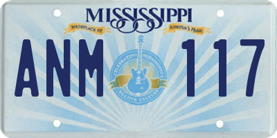 MS license plate ANM117