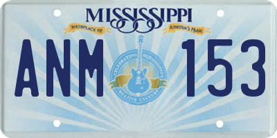 MS license plate ANM153
