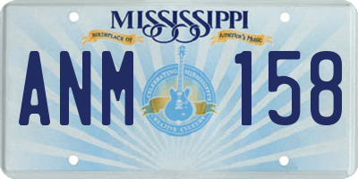 MS license plate ANM158