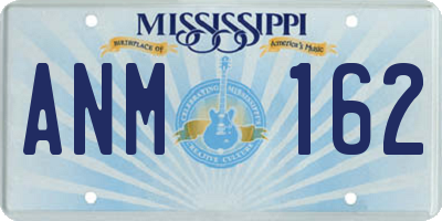 MS license plate ANM162