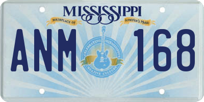 MS license plate ANM168