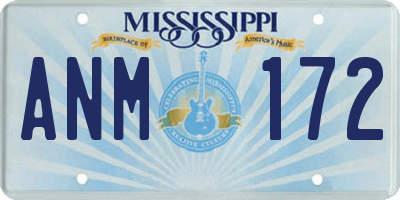 MS license plate ANM172