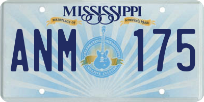 MS license plate ANM175
