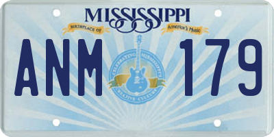 MS license plate ANM179