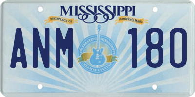 MS license plate ANM180