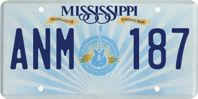 MS license plate ANM187