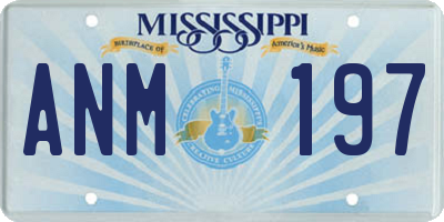 MS license plate ANM197