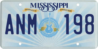 MS license plate ANM198