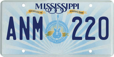 MS license plate ANM220