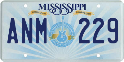 MS license plate ANM229