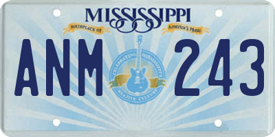 MS license plate ANM243