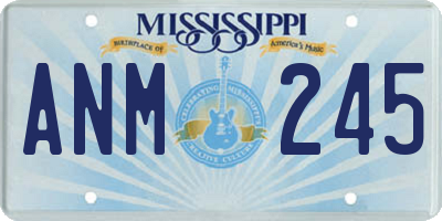 MS license plate ANM245