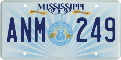 MS license plate ANM249