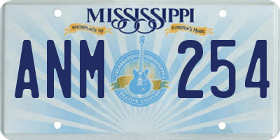 MS license plate ANM254