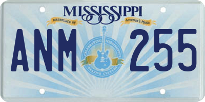 MS license plate ANM255