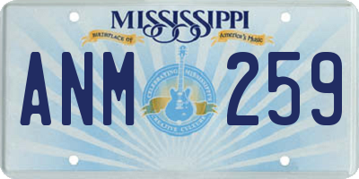 MS license plate ANM259