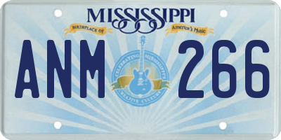 MS license plate ANM266