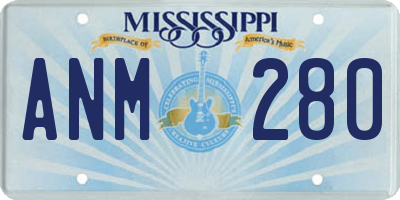 MS license plate ANM280