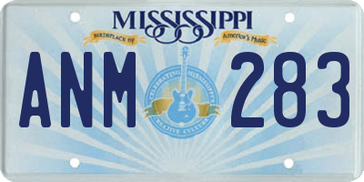 MS license plate ANM283
