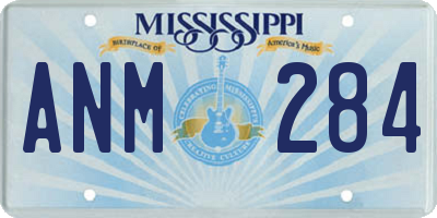 MS license plate ANM284