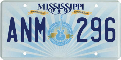 MS license plate ANM296