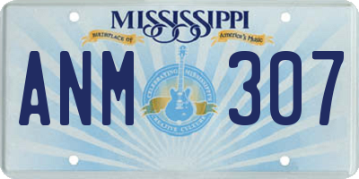 MS license plate ANM307