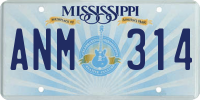 MS license plate ANM314
