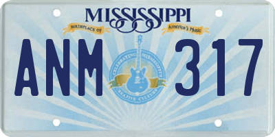 MS license plate ANM317