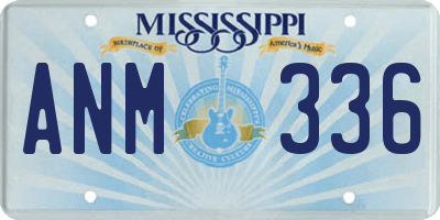 MS license plate ANM336