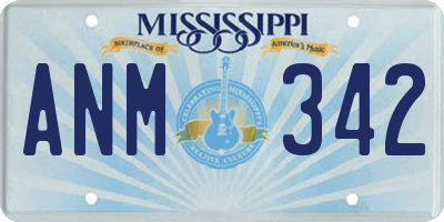 MS license plate ANM342