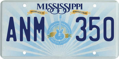 MS license plate ANM350