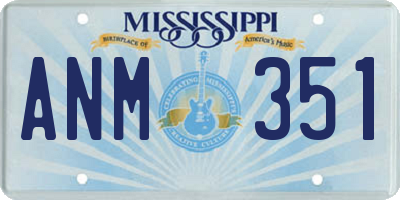 MS license plate ANM351