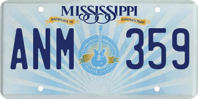 MS license plate ANM359