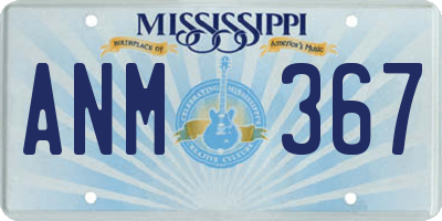 MS license plate ANM367