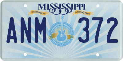 MS license plate ANM372