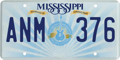 MS license plate ANM376