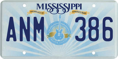 MS license plate ANM386