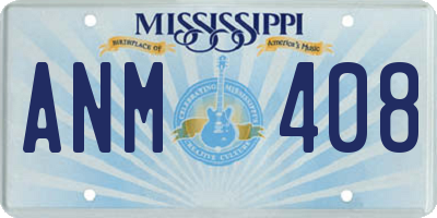 MS license plate ANM408