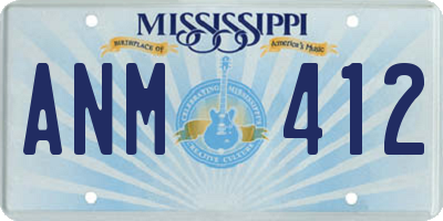 MS license plate ANM412