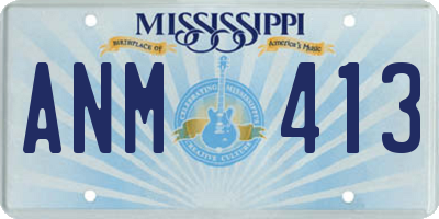 MS license plate ANM413