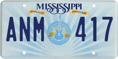 MS license plate ANM417