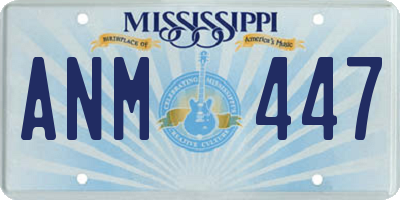 MS license plate ANM447
