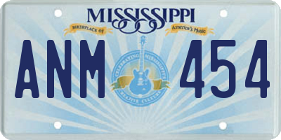MS license plate ANM454