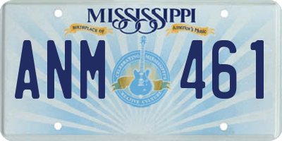 MS license plate ANM461