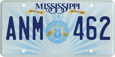 MS license plate ANM462