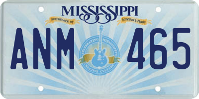MS license plate ANM465