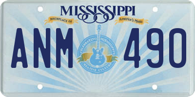 MS license plate ANM490