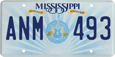 MS license plate ANM493